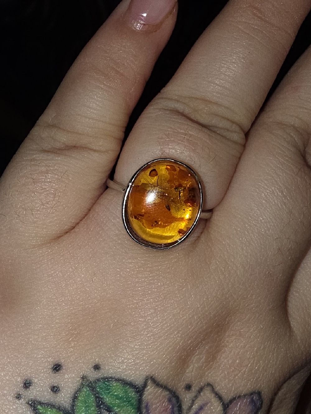 S925 Amber Ring